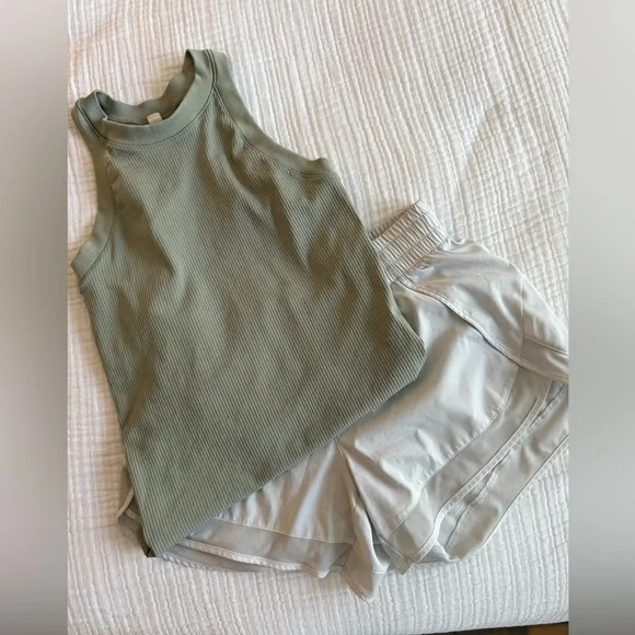 Athleta Renew Tank seamless ribbed Light Green - Picture 4 of 6